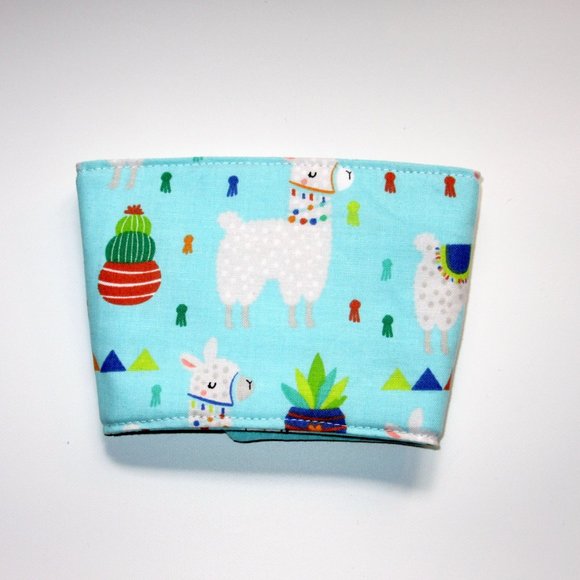 Llama Reusable Fabric Coffee Cozy - Picture 5 of 5